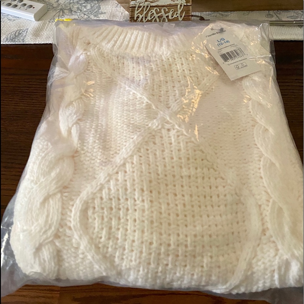 White Chenille  Sweater